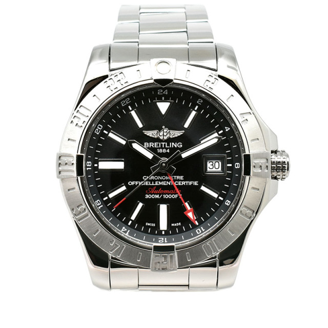 ブライトリング　BREITLING　アベンジャー2　GMT　A329B35PSS　43mm　SS　ブラック　USED　中古