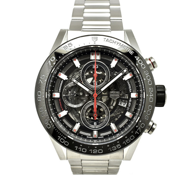 タグホイヤー　TAG HEUER　カレラ クロノグラフ キャリバー ホイヤー01 ブラック　CAR2A1W.BA0703　45mm　USED　中古