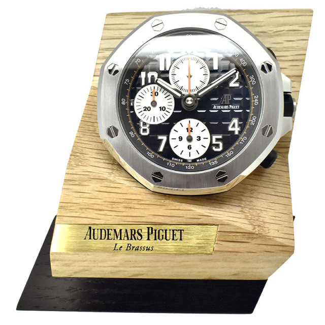 オーデマ・ピゲ　AUDEMARS PIGUET　ロイヤルオーク オフショア クロノグラフ テーブルクロック　ノベルティ　65mm　置き時計　クォーツ　中古