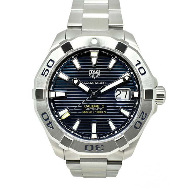 タグホイヤー　TAG HEUER　アクアレーサー キャリバー5　WAY2012.BA0927　43mm　ブルー　USED　中古