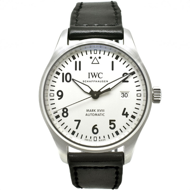 IWC　パイロットウォッチ　マーク18　IW327002　40mm　シルバー　革　USED　中古