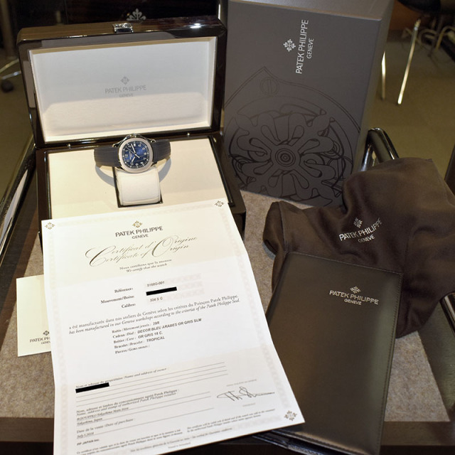 パテックフィリップ PATEK PHILIPPE アクアノート 20周年記念 5168G-001 18KWG 42.2mm ブルー USED 中古