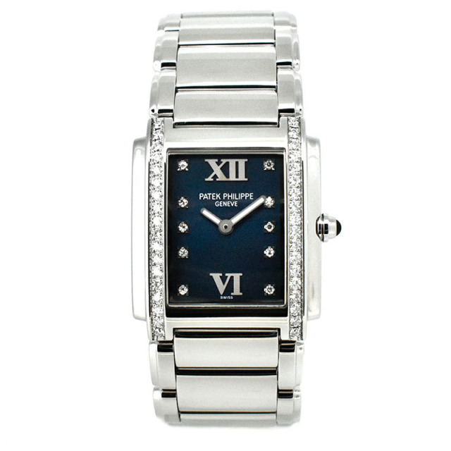 パテックフィリップ PATEK PHILIPPE Twenty-4 4910/10A-012 ブルー 25×30mm USED 中古