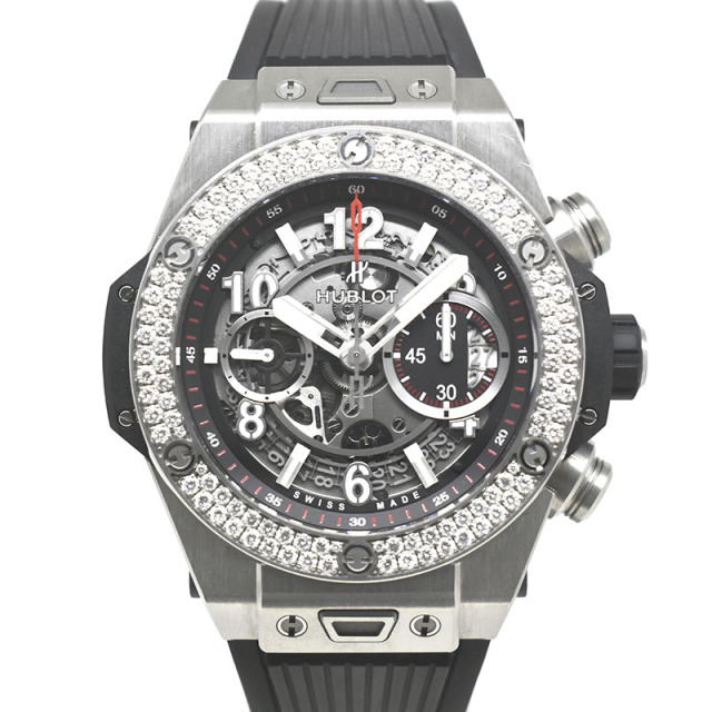 ウブロ　HUBLOT　ビッグバン ウニコ チタニウム ダイヤベゼル　411.NX.1170.RX.1104　45mm　チタン　USED　中古