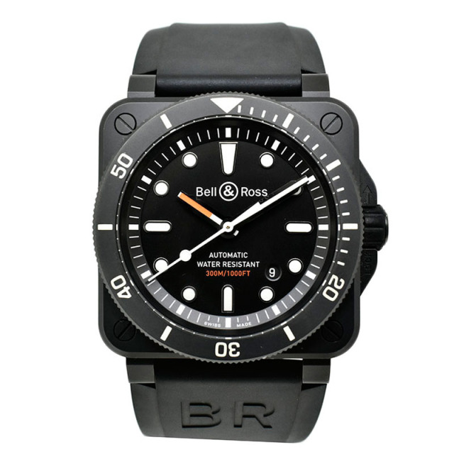 ベル＆ロス　BELL＆ROSS　BR0392-D-BL-CE/SRB　BR03-92 ダイバー ブラックマット　42mm　セラミック　USED　中古