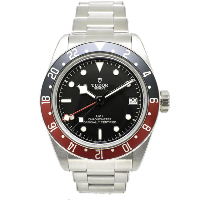 チューダー(チュードル)　TUDOR　ヘリテージ ブラックベイ GMT 青赤ベゼル　79830RB　41mm　ブラック　USED　中古