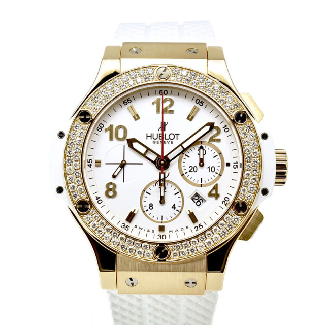 ウブロ　HUBLOT　ビッグバン ポルトチェルボ ベゼルダイヤ　301.PE.230.RW.114　44mm　18KRG　ホワイト　USED　中古