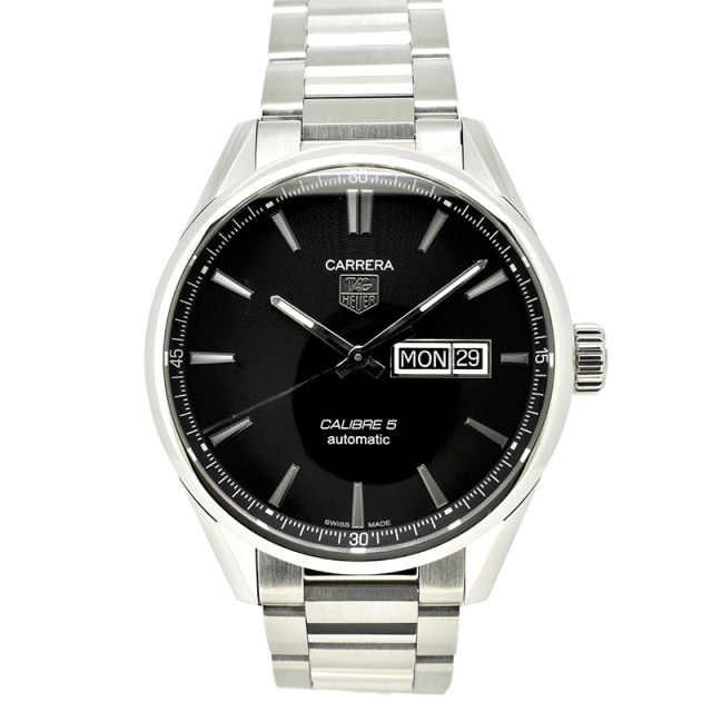 タグホイヤー　TAG HEUER　カレラ デイデイト キャリバー5　WAR201A.BA0723　SS　ブラック　41mm　USED　中古