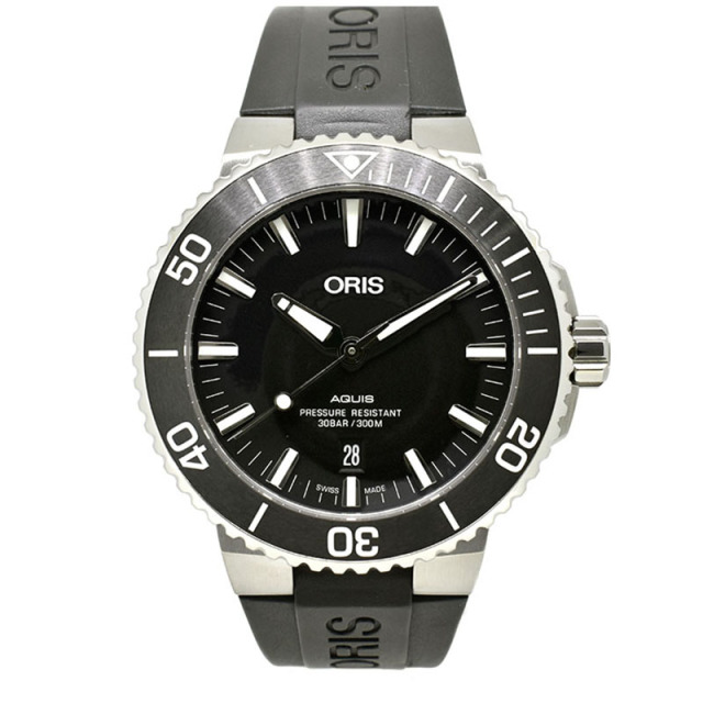 オリス　ORIS　アクイス デイト　733 7730 4124R　ブラック　43.5mm　USED　中古