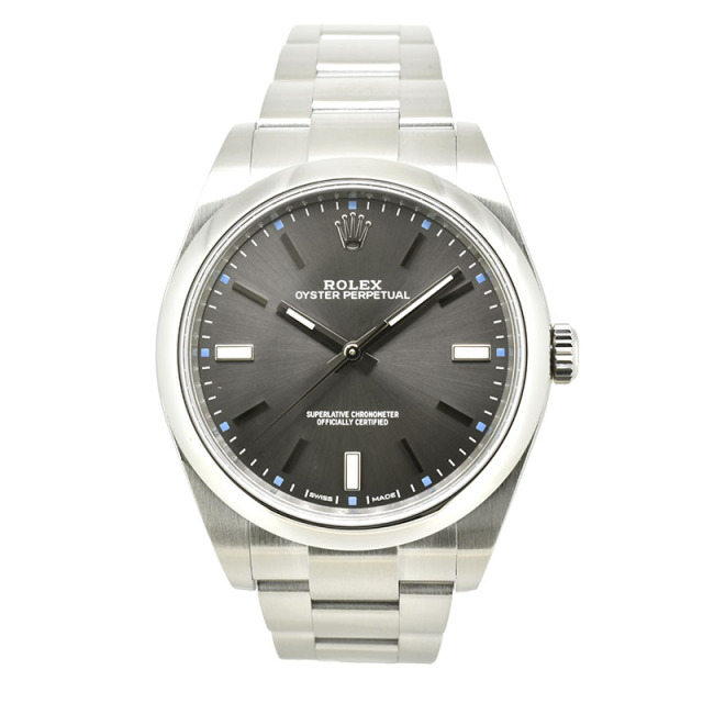 ロレックス　ROLEX　オイスターパーペチュアル 39　Ref.114300　ダークロジウム　SS　メンズ　39mm　USED　中古