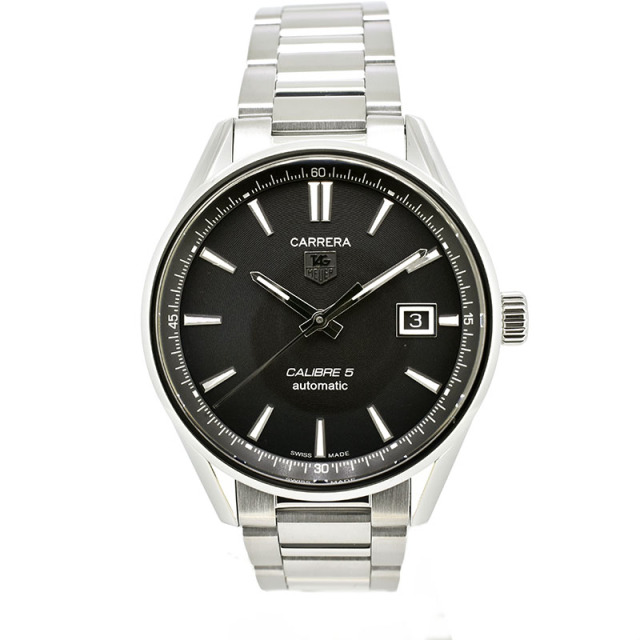 タグホイヤー　TAG HEUER　カレラ キャリバー5　WAR211A.BA0782　SS　ブラック　39mm　USED　中古