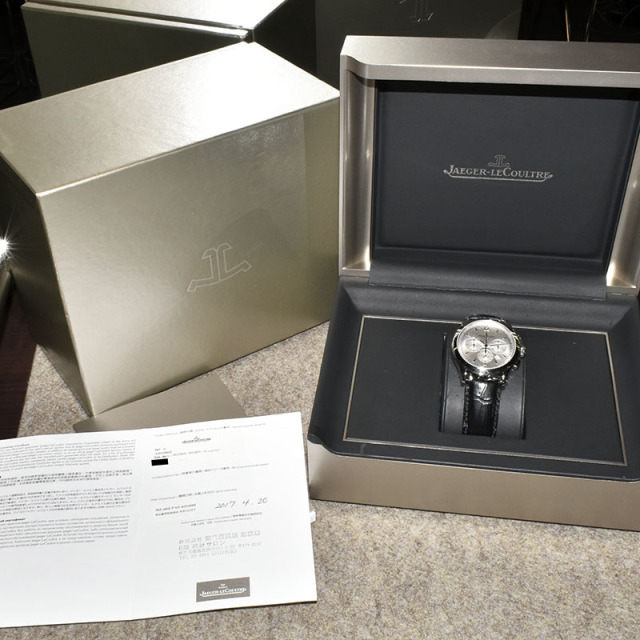 ジャガールクルト Jaeger LeCoultre マスタークロノグラフ Q1538420 シルバー 革 40mm USED 中古