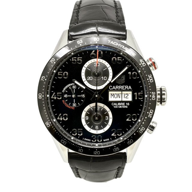 タグホイヤー　TAG HEUER　カレラ タキメトリック クロノデイデイト　CV2A10.FC6235　ブラック　43mm　USED　中古