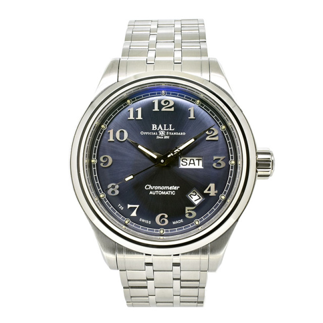 ボールウォッチ　BALL　トレインマスター クリーブランド エクスプレス　NM1058D-SCJ-BE  ブルー　SS　41mm　USED　中古