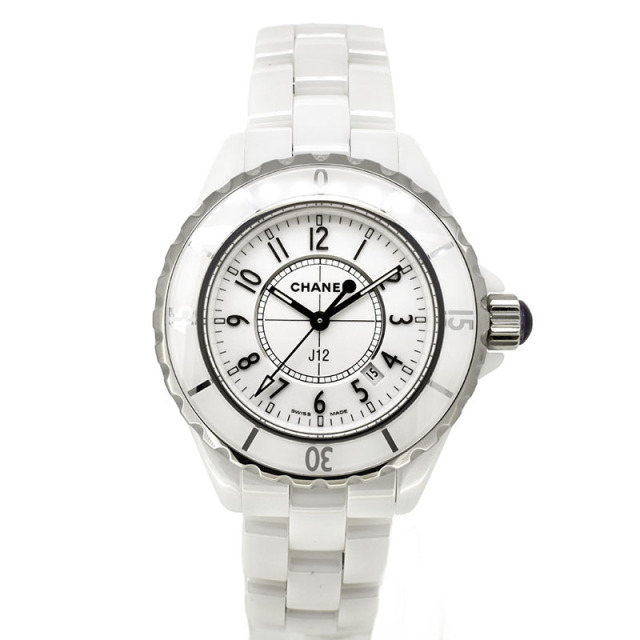 シャネル　CHANEL　J12 ホワイトセラミック　H1637　50本限定　クォーツ　33mm　USED　中古
