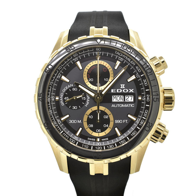エドックス　EDOX　グランドオーシャン クロノグラフ　01123-37J5-NID5　45mm　ブラック　USED　中古