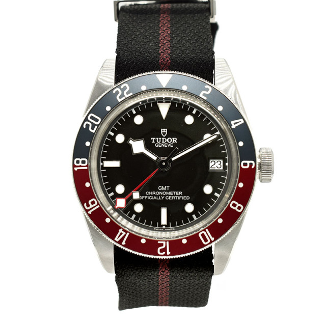 チューダー(チュードル)　TUDOR　ヘリテージ ブラックベイ GMT 青赤ベゼル　79830RB　41mm　ブラック　USED　中古