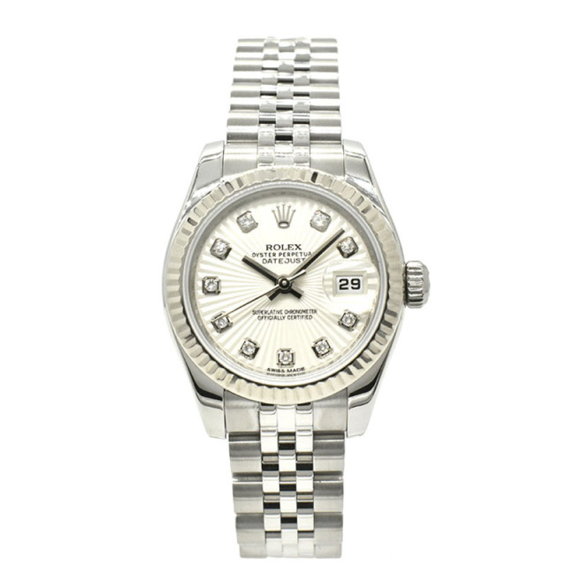 ロレックス ROLEX デイトジャスト 179174G シルバー サンビーム 10P  