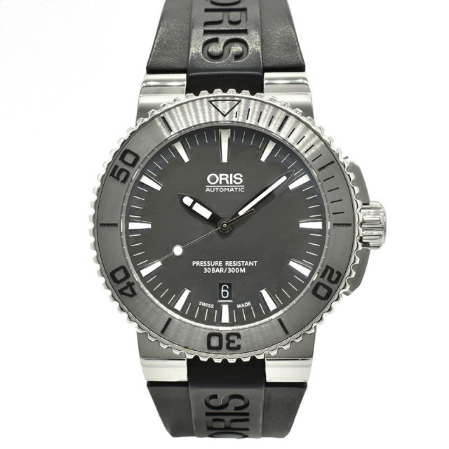 オリス　ORIS　アクイス デイト　733 7653 4153R　SS　グレー　43mm　USED　中古