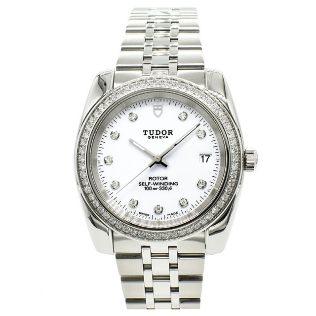 チューダー(チュードル)　TUDOR　クラシックデイト ベゼルダイヤ　21020　ホワイト　38mm　USED　中古