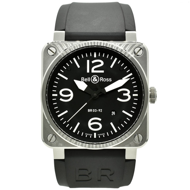 ベル＆ロス　BELL＆ROSS　BR03-92　BR0392-BLC-ST　SS　42mm　ブラック　USED　中古