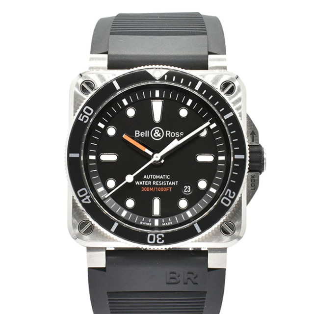 ベル＆ロス　BELL＆ROSS　BR0392-D-BL-ST/SRB　BR03-92 ダイバー ラバー　42mm　USED　中古