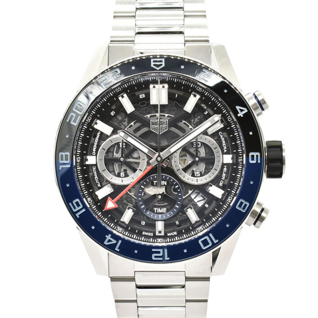 タグホイヤー　TAG HEUER　カレラ キャリバーホイヤー02 GMT　CBG2A1Z.BA0658　SS　45mm　USED　中古