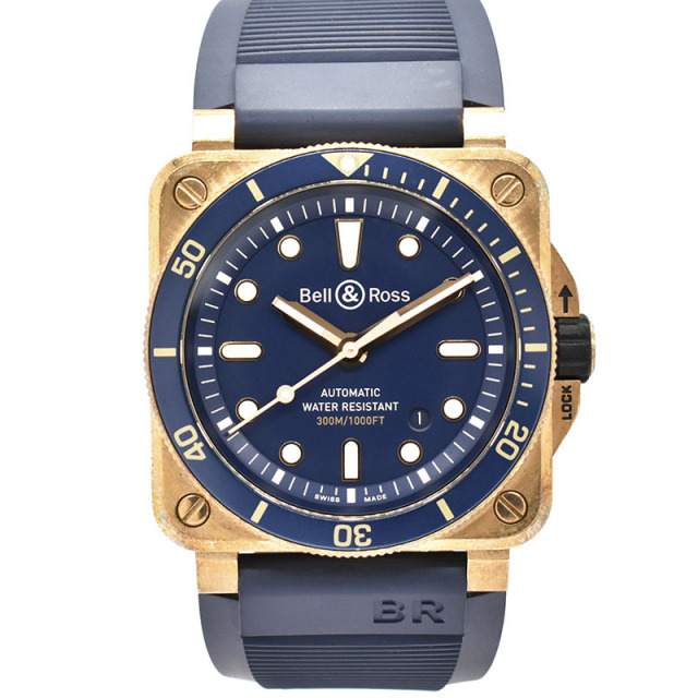 ベル＆ロス　BELL＆ROSS　BR0392-D-LU-BR/SCA　BR03-92 ダイバー ブロンズ　42mm　世界999本限定　ブルー　USED　USED　中古