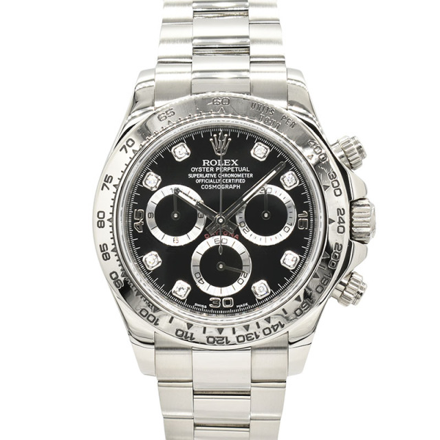 ロレックス　ROLEX　コスモグラフ デイトナ　Ref.116509G　ブラック　8Pダイヤ　18KWG　40mm　V番　USED　中古