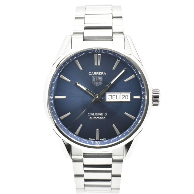 タグホイヤー　TAG HEUER　カレラ デイデイト キャリバー5　WAR201E.BA0723　41mm　ブルー　USED　中古