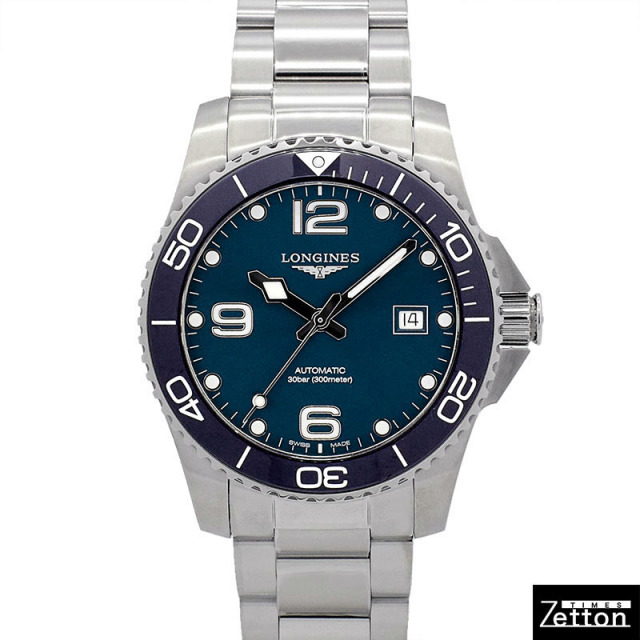 ロンジン LONGINES ハイドロコンクエスト L3.781.4.96.6 自動巻き ブルー 41mm メンズ 新品 Zetton