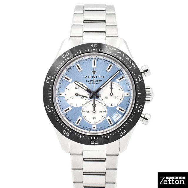 ゼニス ZENITH クロノマスター スポーツ ヨシダ スペシャル エディション 03.3106.3600/55.M3100 300本本限定 自動巻き アイスブルー/シルバー ステンレススチール 41mm メンズ 未使用品 Zetton