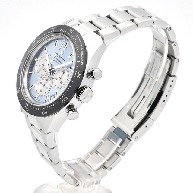 ゼニス ZENITH クロノマスター スポーツ ヨシダ スペシャル エディション 03.3106.3600/55.M3100 300本本限定 自動巻き アイスブルー/シルバー ステンレススチール 41mm メンズ 未使用品 Zetton