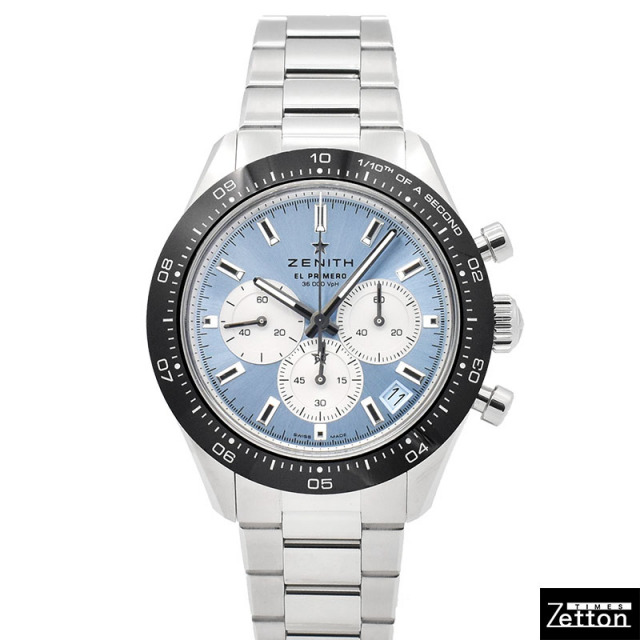 ゼニス ZENITH クロノマスター スポーツ ヨシダ スペシャル エディション 03.3106.3600/55.M3100 300本本限定 自動巻き アイスブルー/シルバー ステンレススチール 41mm メンズ 未使用品 Zetton