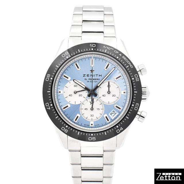 ゼニス ZENITH クロノマスター スポーツ ヨシダ スペシャル エディション 03.3106.3600/55.M3100 300本本限定 自動巻き アイスブルー/シルバー ステンレススチール 41mm メンズ 未使用品 Zetton