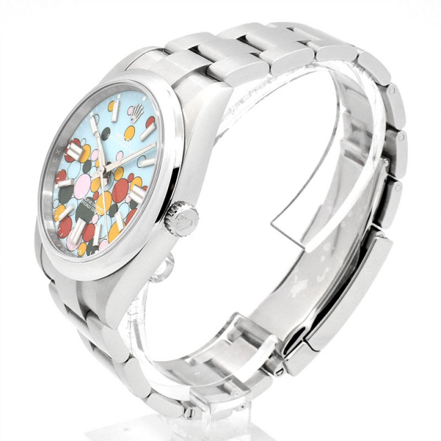 ロレックス ROLEX オイスターパーペチュアル 41 124300 自動巻き ターコイズブルー/セレブレーションモチーフ 41mm メンズ 未使用品 Zetton