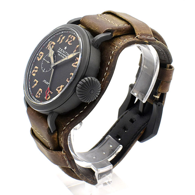 ゼニス ZENITH パイロット タイプ20 GMT 1903 96.2431.693/21.C738 世界1903本限定 自動巻き ブラック 48mm メンズ USED 中古 Zetton