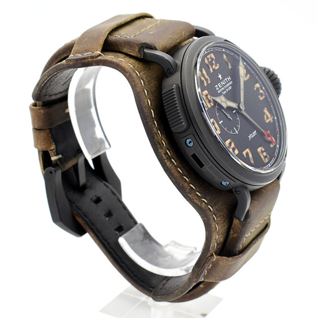 ゼニス ZENITH パイロット タイプ20 GMT 1903 96.2431.693/21.C738 世界1903本限定 自動巻き ブラック 48mm メンズ USED 中古 Zetton