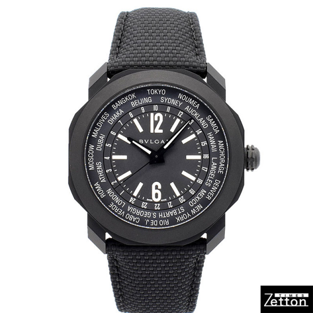 ブルガリ BVLGARI オクト ローマ ワールドタイマー 103486 自動巻き ブラック 41mm メンズ 未使用品 Zetton