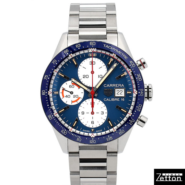 タグホイヤー TAG HEUER カレラ クロノグラフ キャリバー16 CV201AR.BA0715 自動巻き ブルー 41mm メンズ USED 中古 Zetton