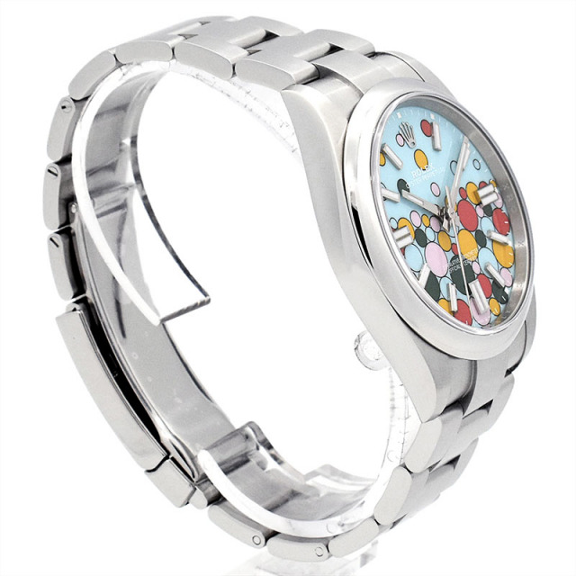 ロレックス ROLEX オイスターパーペチュアル 41 124300 自動巻き ターコイズブルー/セレブレーションモチーフ 41mm メンズ 未使用品 Zetton