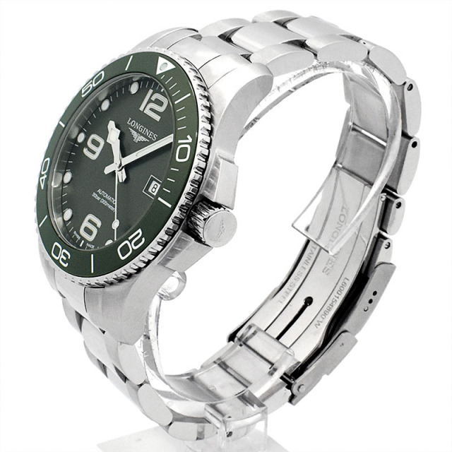 ロンジン LONGINES ハイドロコンクエスト L3.781.4.06.6 自動巻き グリーン 41mm メンズ USED 中古 Zetton