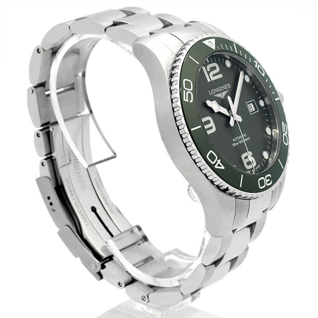 ロンジン LONGINES ハイドロコンクエスト L3.781.4.06.6 自動巻き グリーン 41mm メンズ USED 中古 Zetton