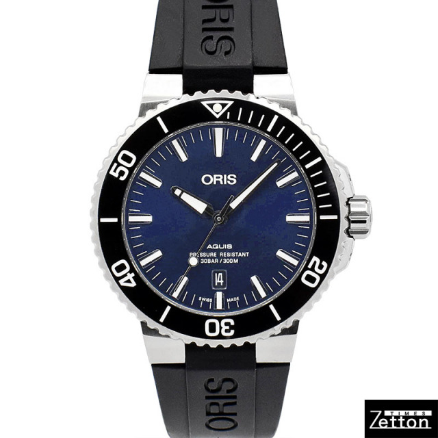 オリス ORIS アクイス デイト 733 7730 4135R 自動巻き ブルー 43.5mm メンズ USED 中古 Zetton