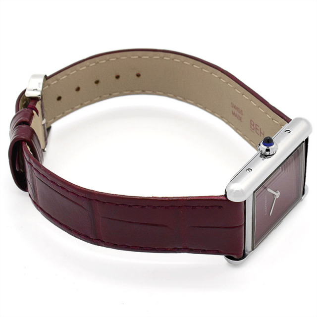 カルティエ タンクマスト LM WSTA0054 バーガンディ レディース 腕時計 クォーツ 中古 銀蔵 カルティエ Cartier マストタンクLM WSTA0054 ボルドー SS クオーツ