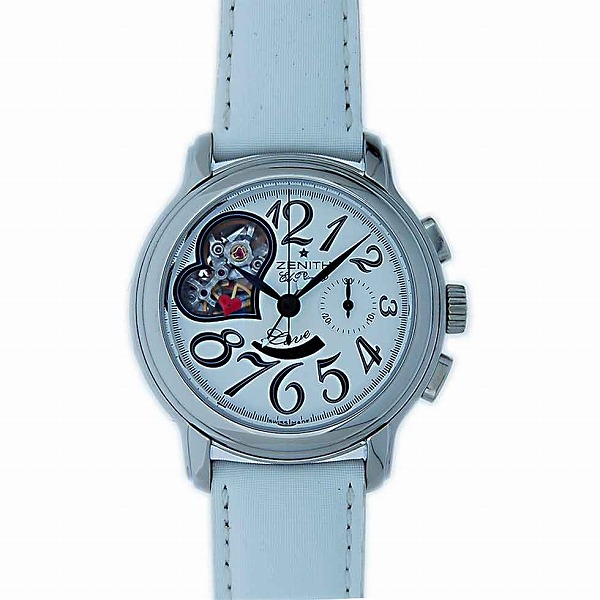 ゼニス　ZENITH　スターオープン　自動巻き　03.1230.4021　革ベルト　ホワイト　白