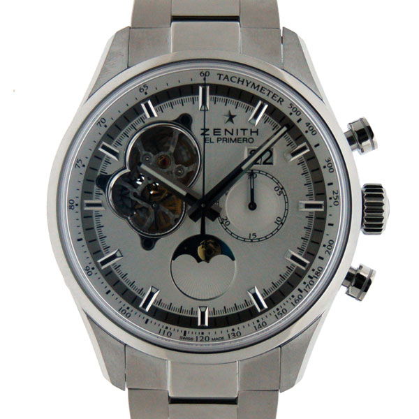 ゼニス　ZENITH　クロノマスターオープン　ムーンフェイズ　03.2160.4047/01.M2160　SS　45mm　シルバー　新品