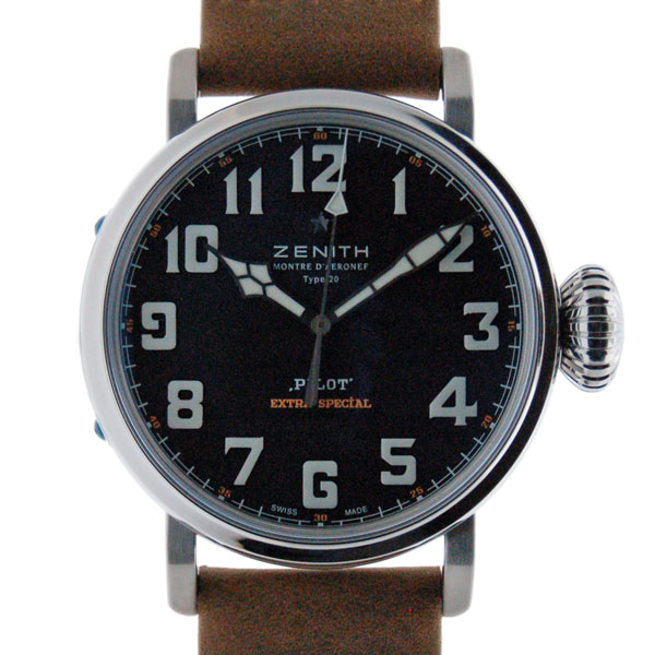 ゼニス　ZENITH　パイロット アエロネフ タイプ20 エクストラ スペシャル 03.2430.3000/21.C738　SS　45mm　ブラック　新品
