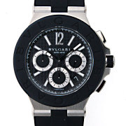 ブルガリ　BVLGARI　ディアゴノプロフェッショナル　クロノグラフ　DG42BSVDCH　メンズ　ブラック　ラバー　新品