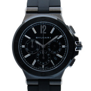 ブルガリ　BVLGARI　ディアゴノ　ウルトラネロ　クロノグラフ　DG42BSCVDCH　PVD　ラバー　新品アウトレット